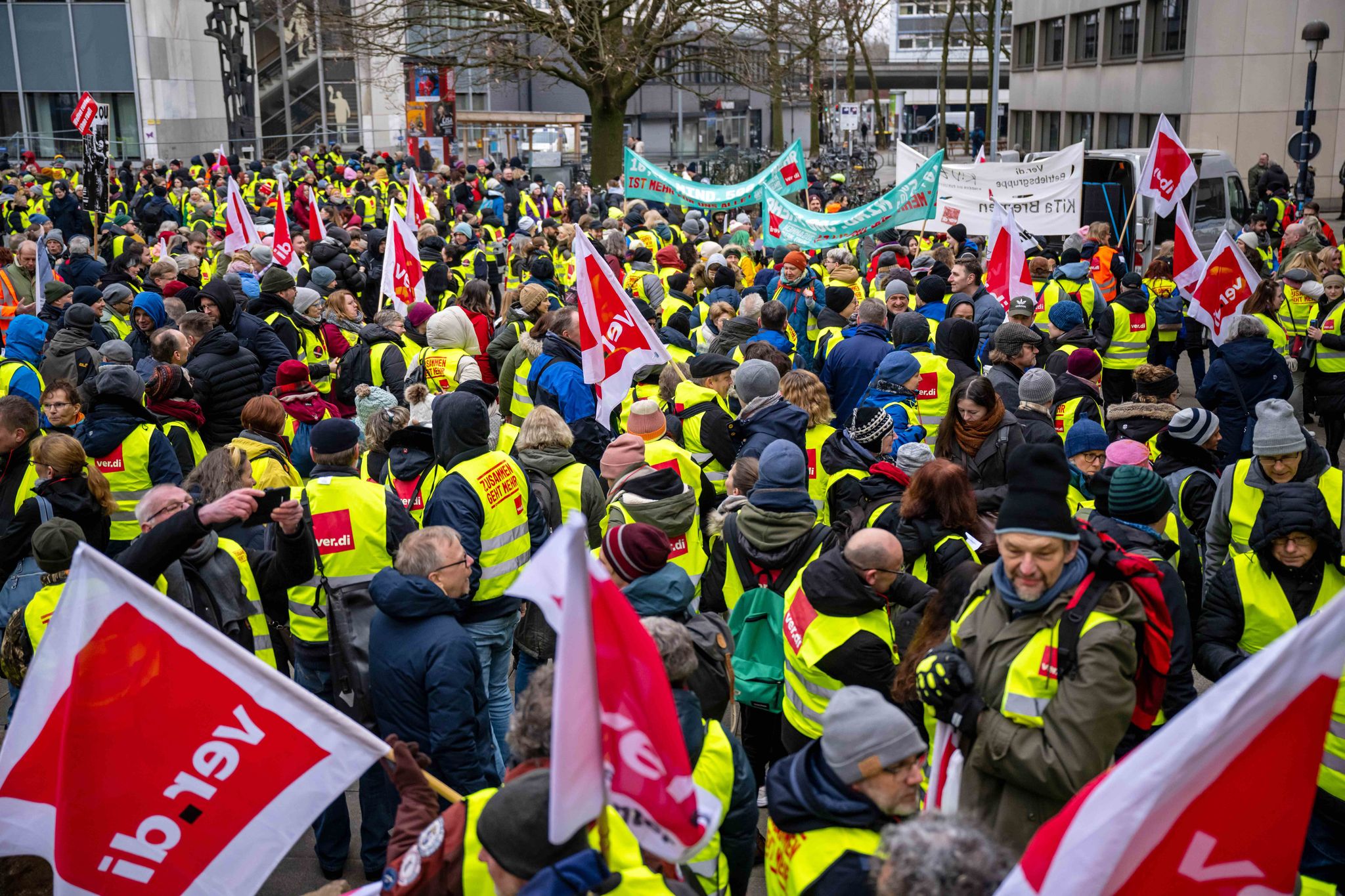 Kita-Warnstreiks: Verdi spricht von etwa 70.000 Beteiligten